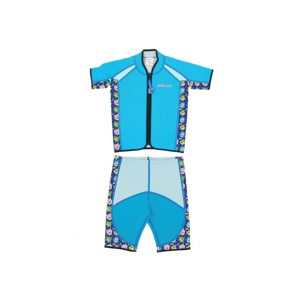 Twinwets Toddler Thermal Swimsuit UPF50+ Blue Monster_Blue Two Piece
