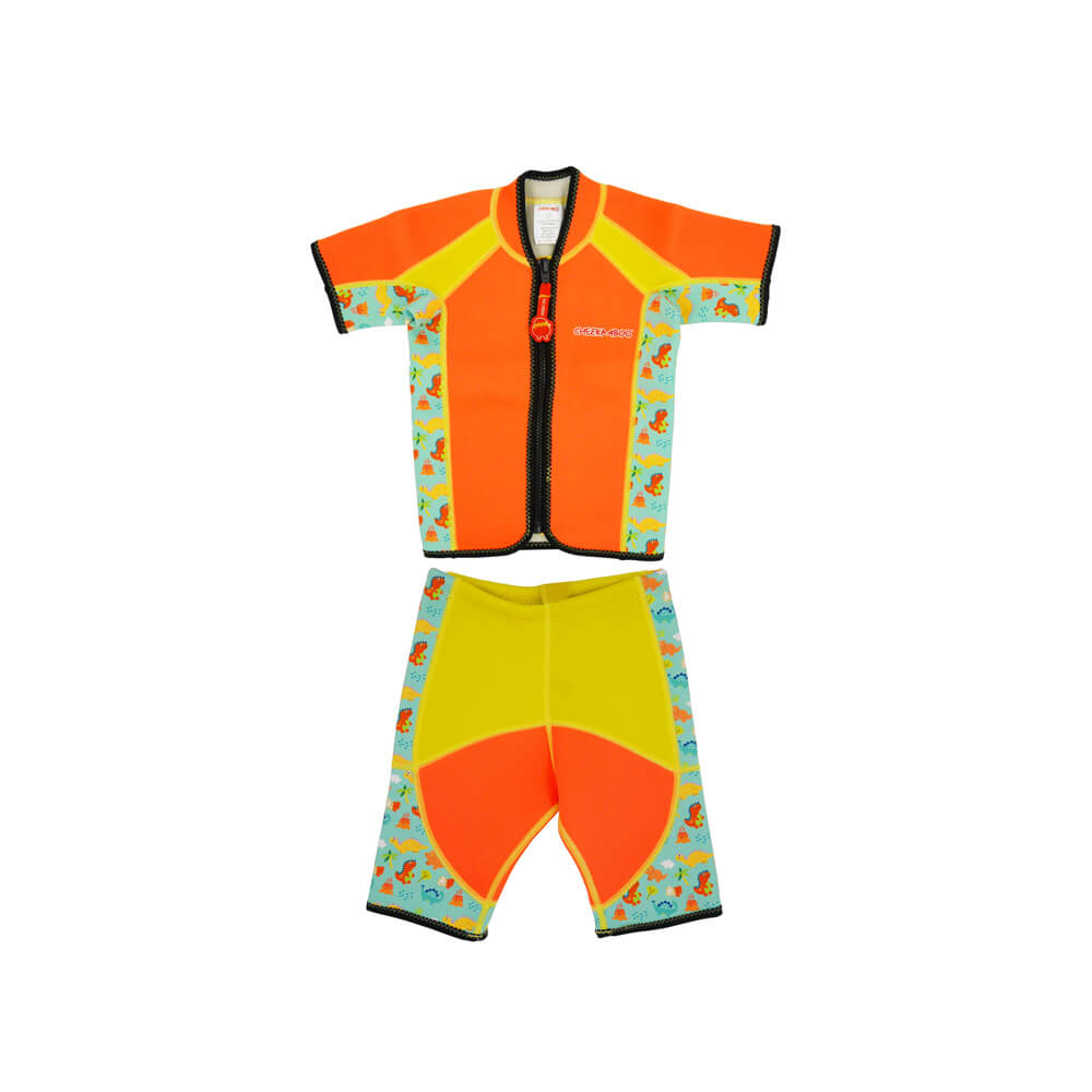 Twinwets Toddler Thermal Swimsuit UPF50+ Orange Dino_Unisex Swimsuit