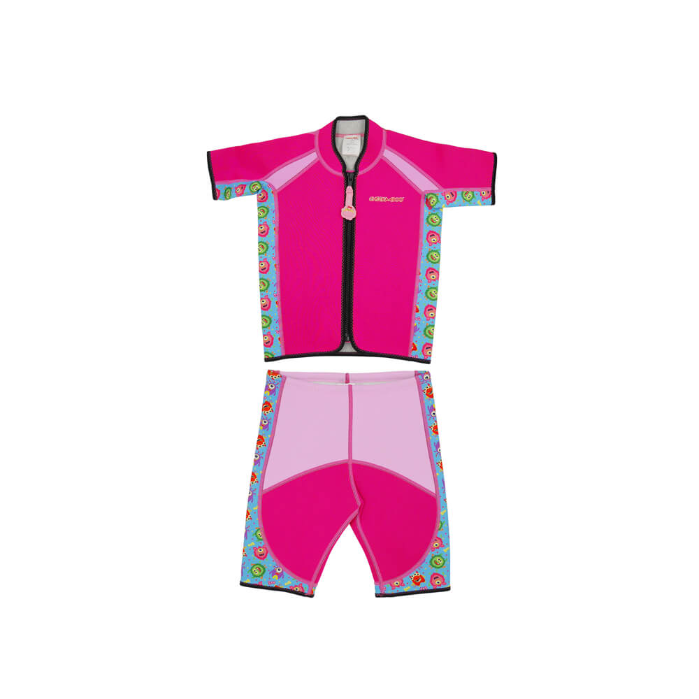 Twinwets Toddler Thermal Swimsuit UPF50+ Pink Monster