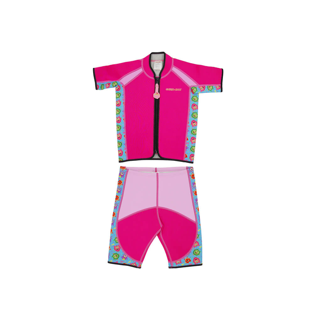 Twinwets Toddler Thermal Swimsuit UPF50+ Pink Monster_Matching Swimwear