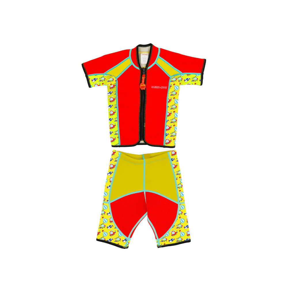 Twinwets Toddler Thermal Swimsuit UPF50+ Red Sky Transportation_Red Two Piece Bathing Suit
