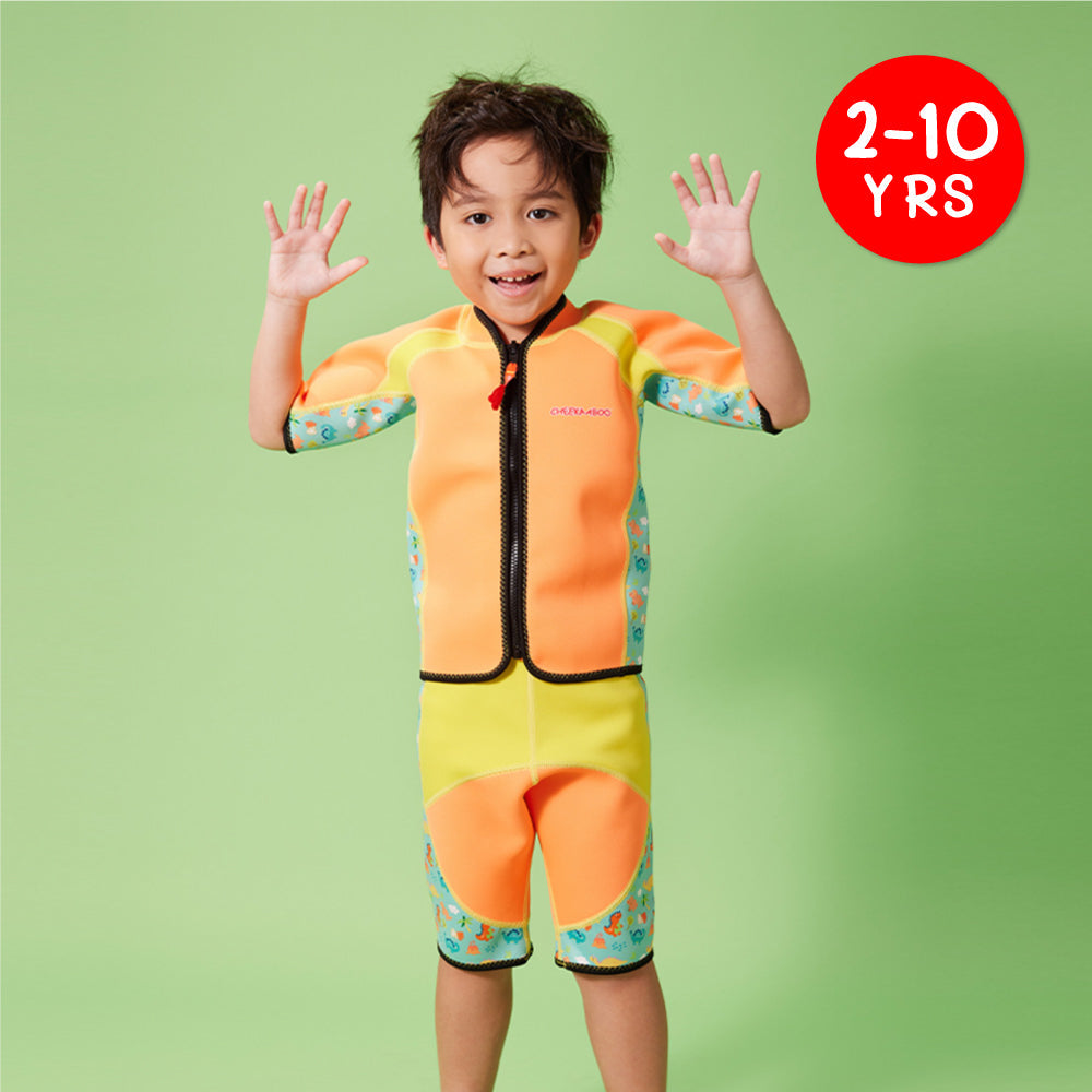 Twinwets Toddler Thermal Swimsuit UPF50+ Orange Dino