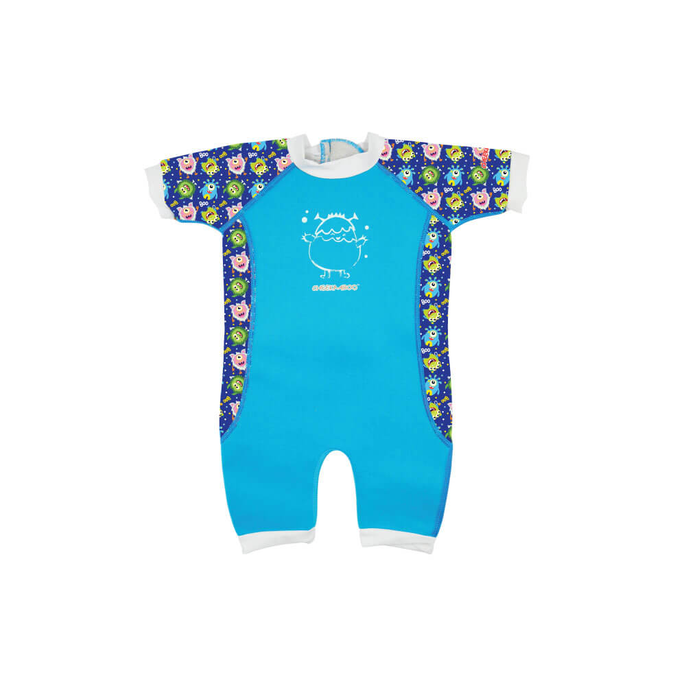 Warmiebabes Baby & Toddler Thermal Swimsuit UPF50+ Blue Monster_Swimming Suit Blue