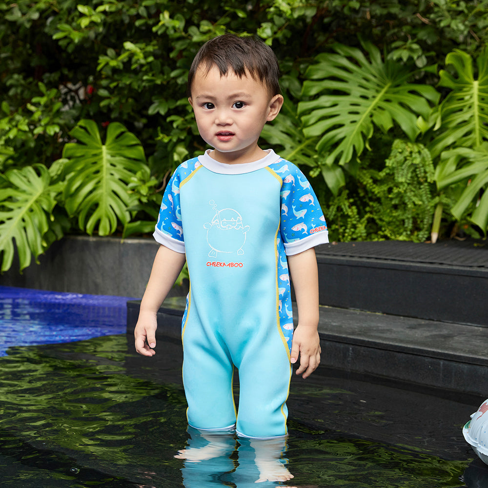 Warmiebabes Baby & Toddler Thermal Swimsuit UPF50+ Blue Shark