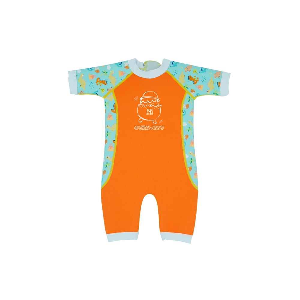 Warmiebabes Baby & Toddler Thermal Swimsuit UPF50+ Orange Dino