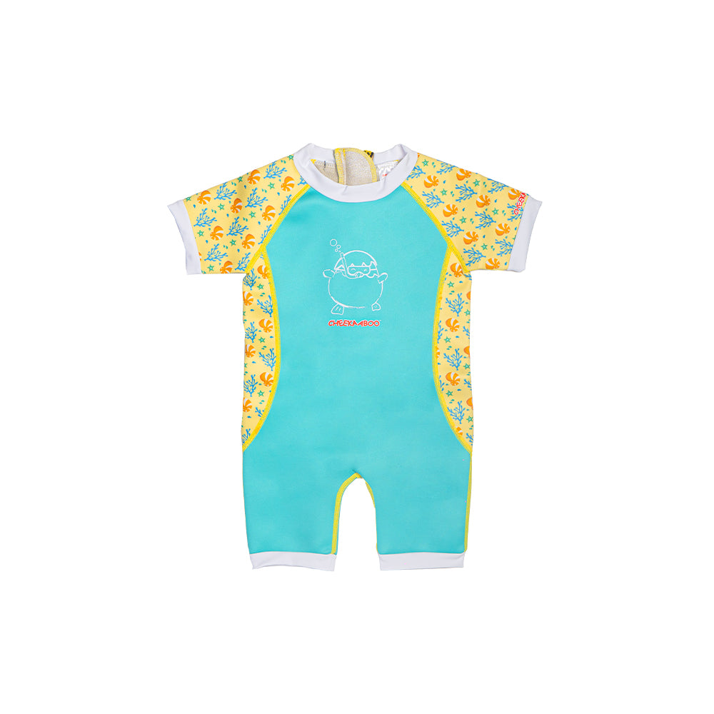 Warmiebabes Baby & Toddler Thermal Swimsuit UPF50+ Green Coral_Cute One Piece Bathing Suits