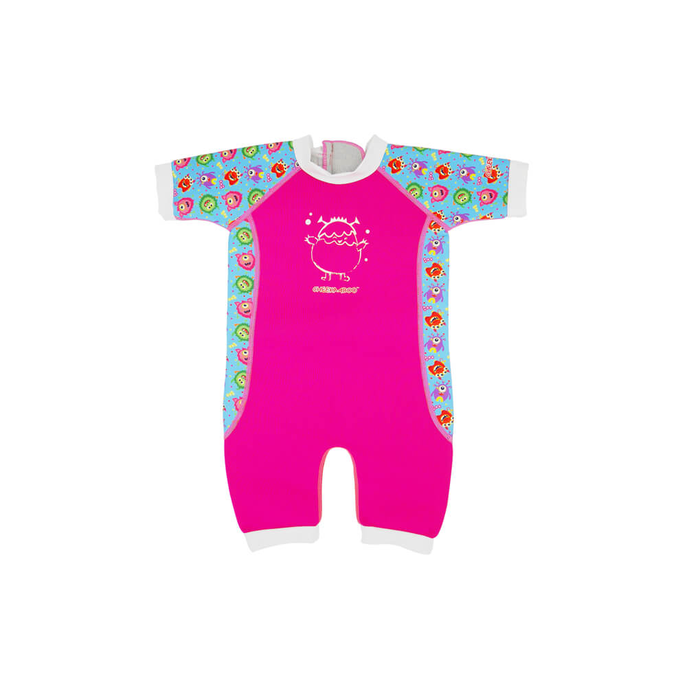 Warmiebabes Baby & Toddler Thermal Swimsuit UPF50+ Pink Monster_Pink Swimming Suit