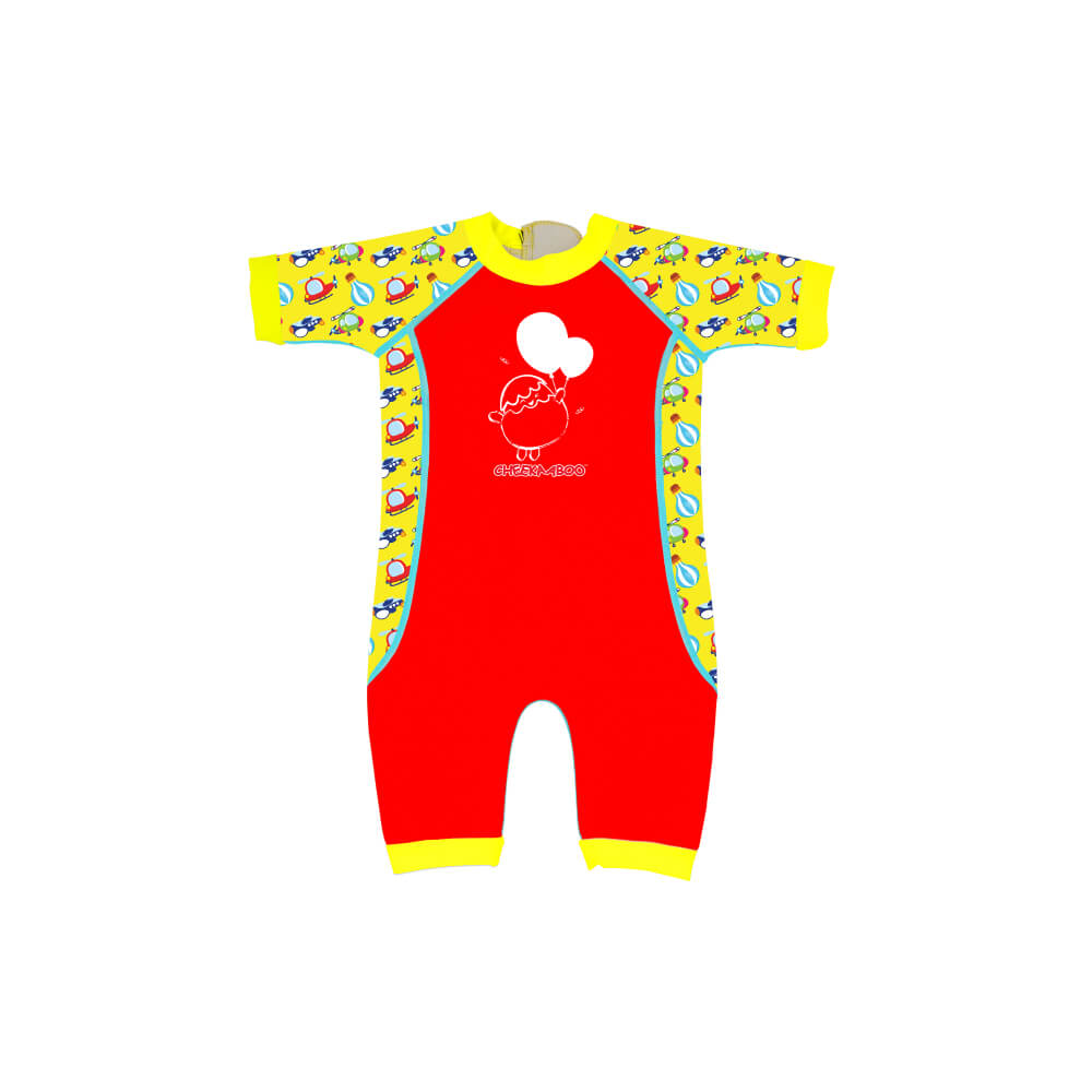 Warmiebabes Baby & Toddler Thermal Swimsuit UPF50+ Red Sky Transportation_Infant Swimwear
