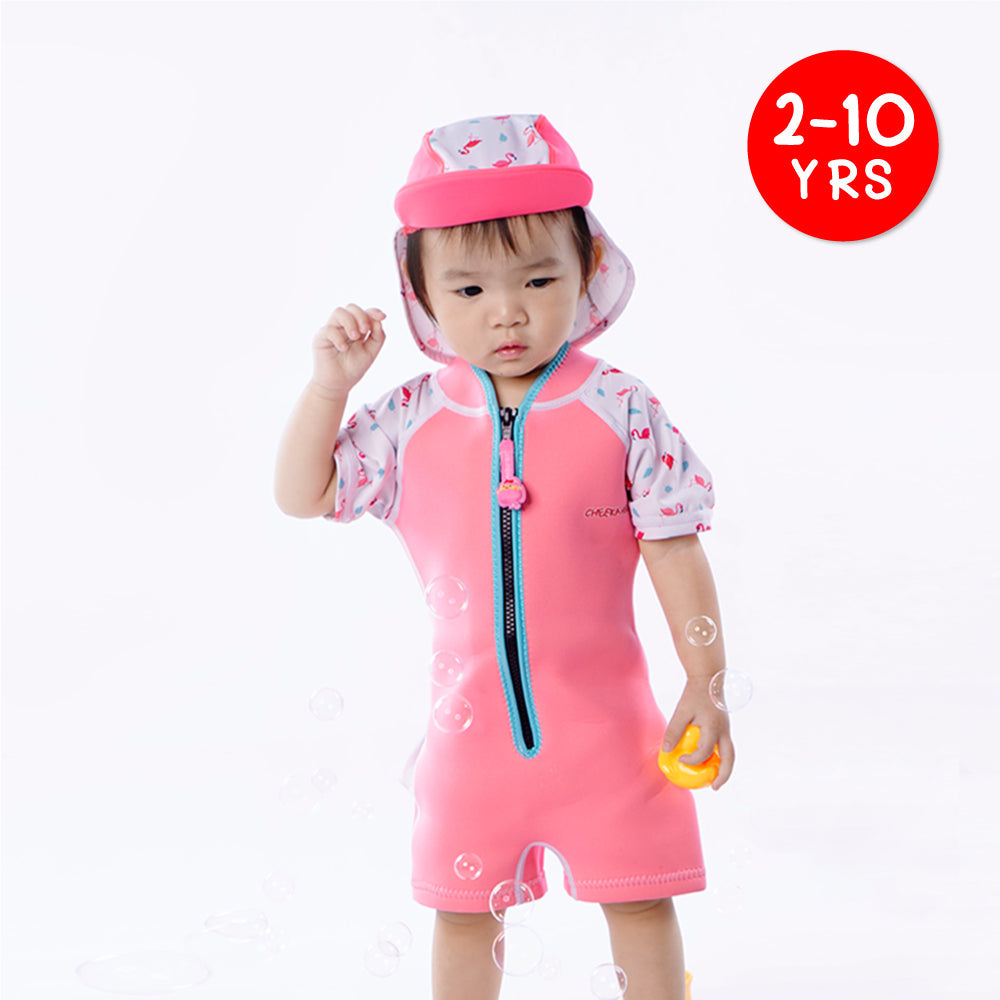 Wobbie Toddler Thermal Swimsuit UPF50+ Pink Flamingo_Active Swimwear