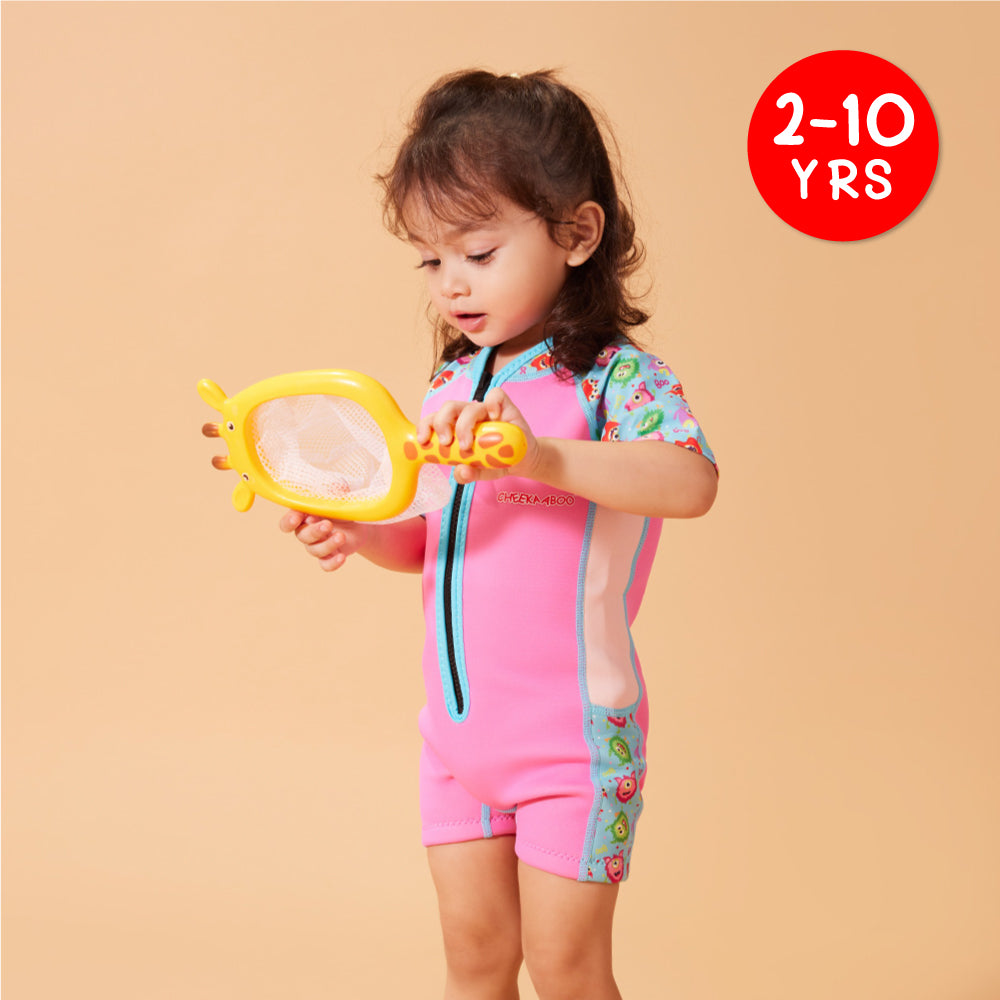Wobbie Toddler Thermal Swimsuit UPF50+ - Pink Monster