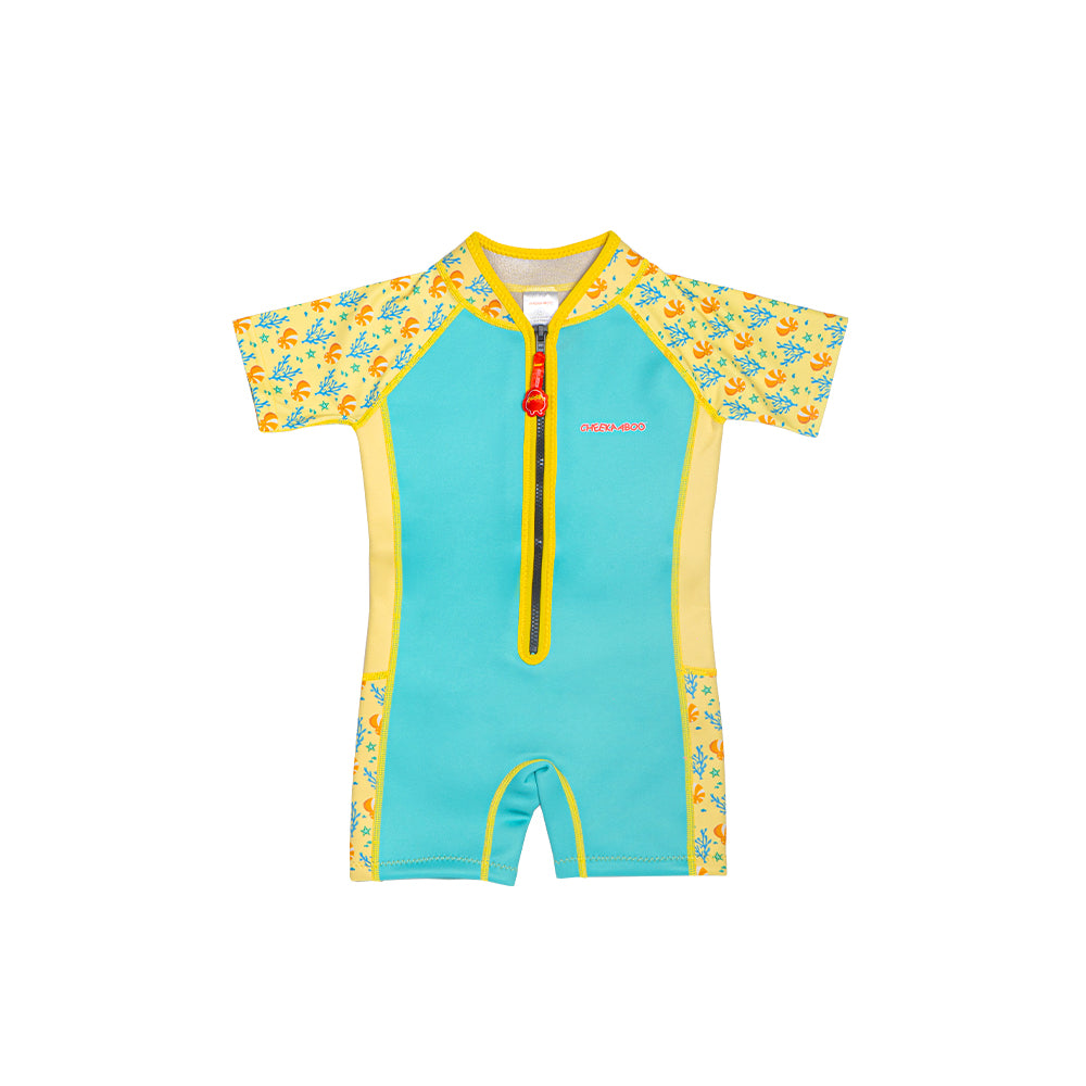 Wobbie Toddler Thermal Swimsuit UPF50+ Green Coral_Cute One Piece Swimwear