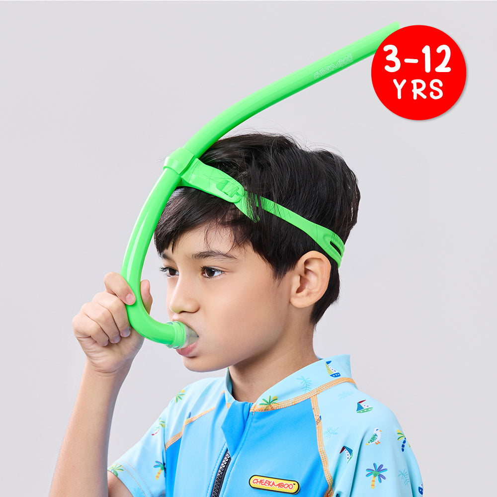 Kids Swimming Training Front-Mounted Snorkel Tube - Green