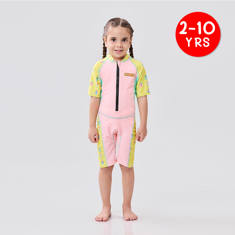 [Pre-Order][Online Exclusive]AquaLite Swimsuit 1-Piece UPF50+ Peach Pineapple (ETA: 06th Oct 25)