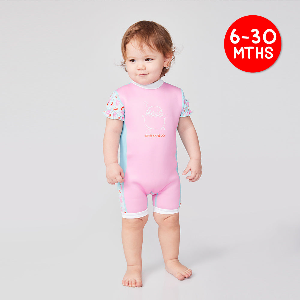 Chittybabes Baby Thermal Swimsuit UPF50+ Pink Jellyfish_Neoprene Swimsuit One Piece