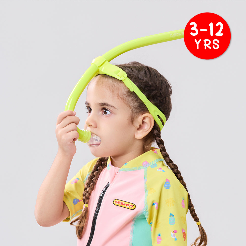 Kids Swimming Training Front-Mounted Snorkel Tube - Yellow