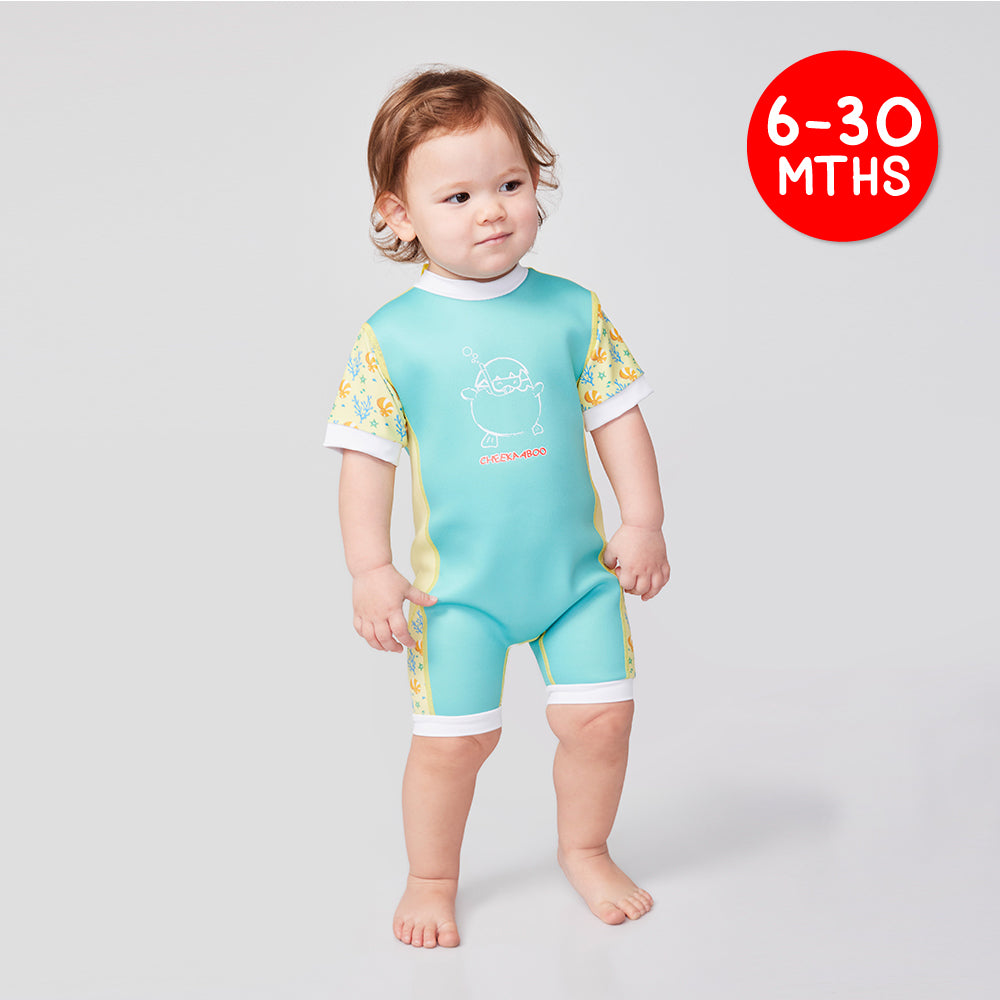 Chittybabes Baby Thermal Swimsuit UPF50+ Green Coral_Swimming Suit for Newborn