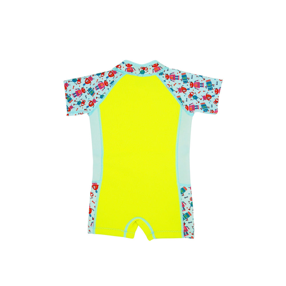 Wobbie Toddler Thermal Swimsuit UPF50+ Green Robot