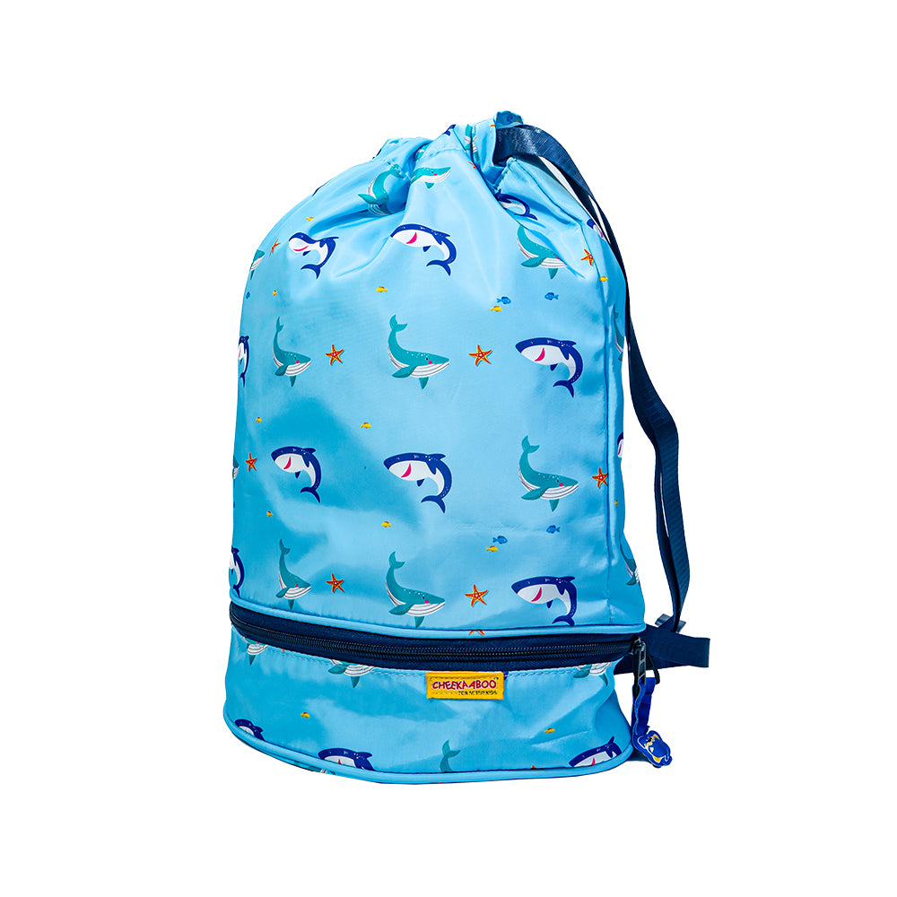 Toddler Lightweight Under The Sea Drawstring Bag - Blue Shark