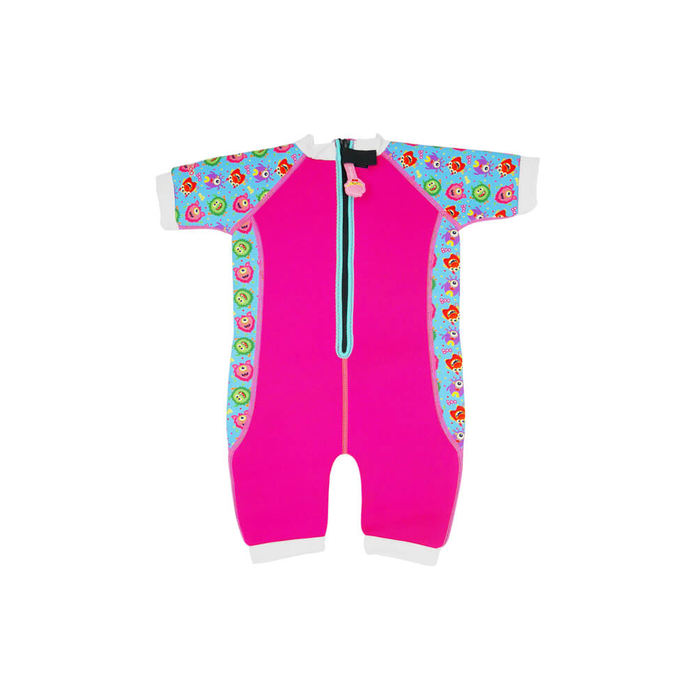 Warmiebabes Baby & Toddler Thermal Swimsuit UPF50+ Pink Monster