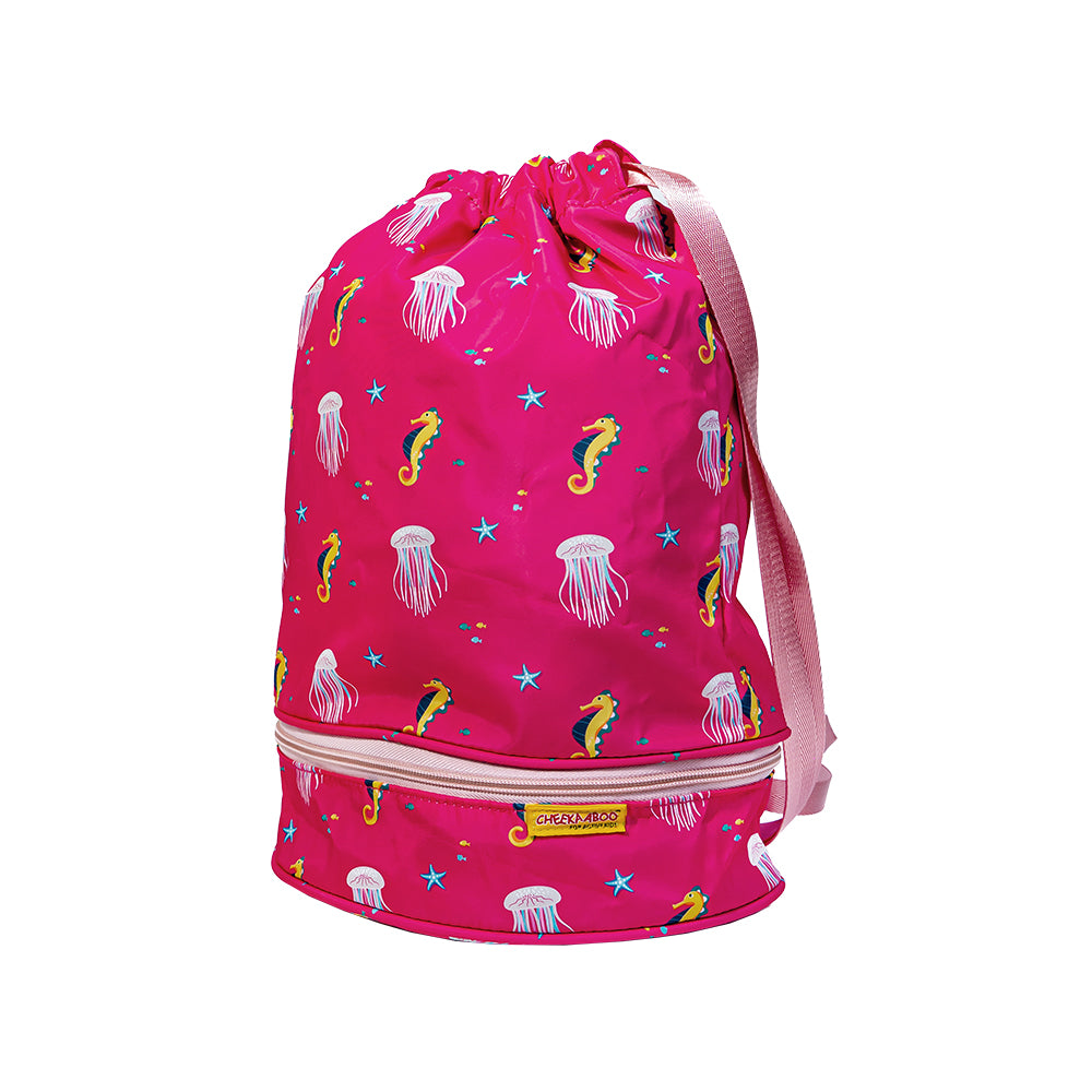 Toddler Lightweight Under The Sea Drawstring Bag - Pink Jellyfish