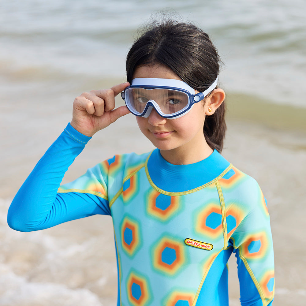 Wide Frame Swim Goggles With Buckle - Navy Blue (3 - 14 Years Old)