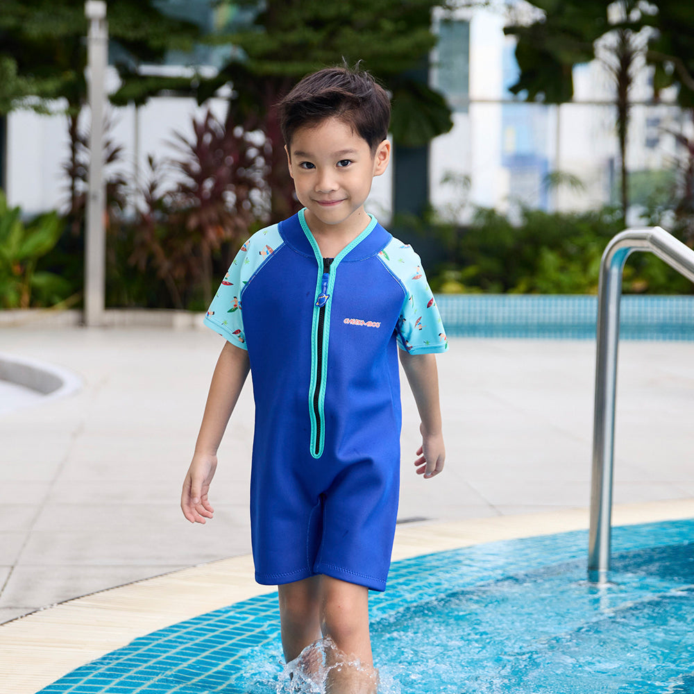 Wobbie Toddler Thermal Swimsuit UPF50+ Navy Blue Surfer