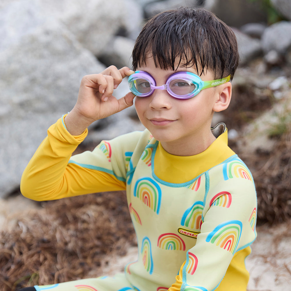 Swim Goggles with Adjustable Silicone Strap - Rainbow (3 - 14 years)
