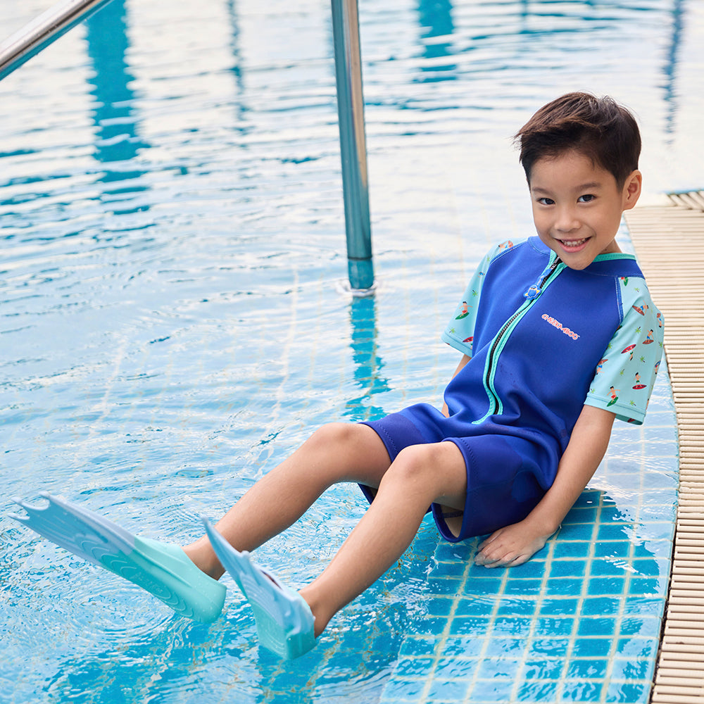 Silicone Swim Fins - Blue Mint Green