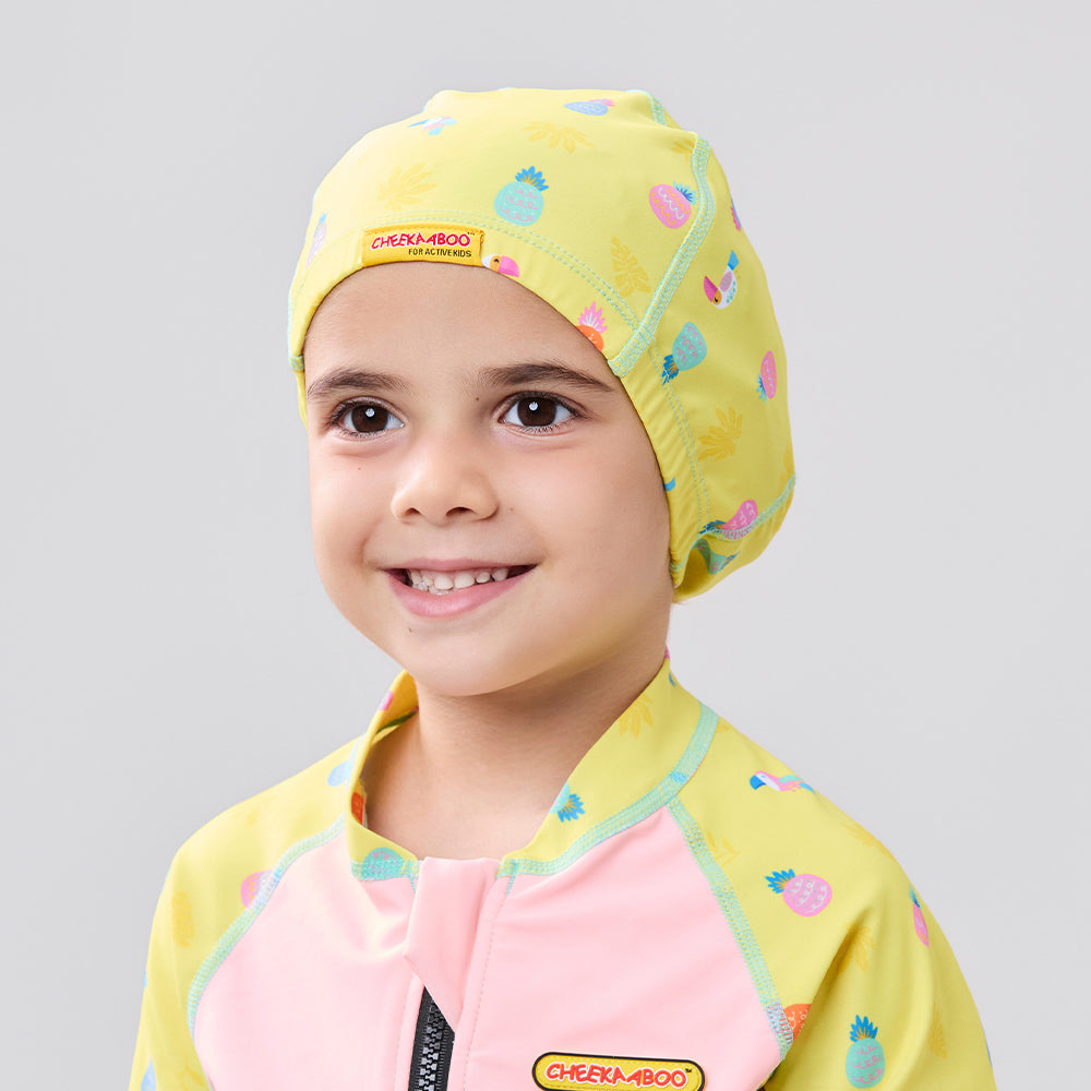 [Pre-order][Online Exclusive]Protective Toddler Swim Cap Peach Pineapple (ETA: 06th Oct 2025)