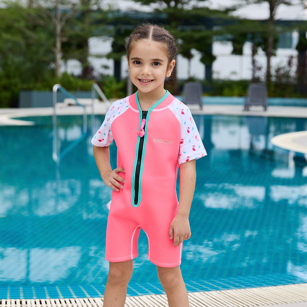 Wobbie Toddler Thermal Swimsuit UPF50+ Pink Flamingo