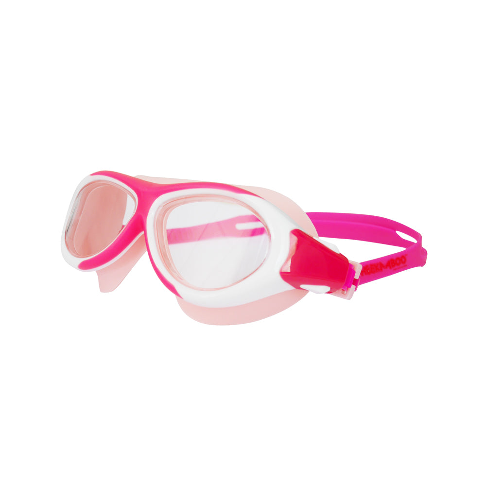 Silicone Wide Frame Swimming Goggles - Pink White