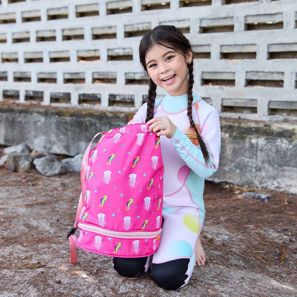 Toddler Lightweight Tropical Paradise Drawstring Bag - Peach Pineapple