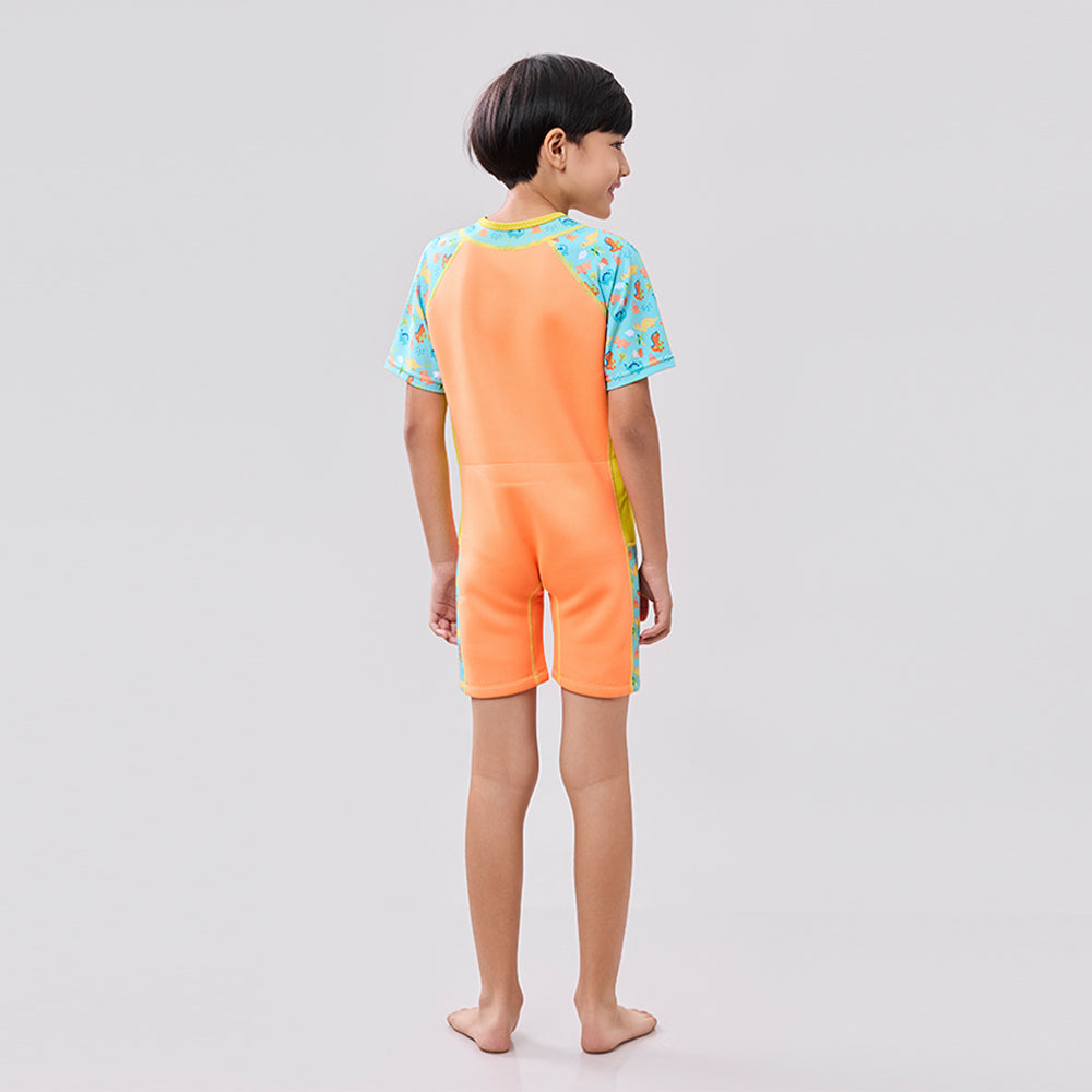 Wobbie Toddler Thermal Swimsuit UPF50+ - Orange Dino