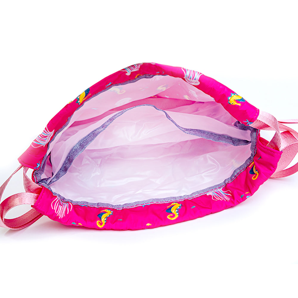 Toddler Lightweight Under The Sea Drawstring Bag - Pink Jellyfish