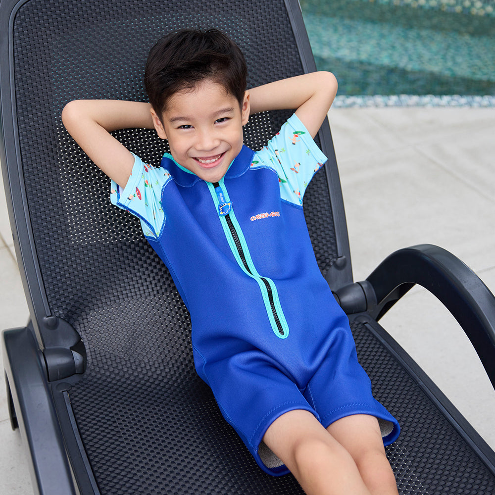 Wobbie Toddler Thermal Swimsuit UPF50+ Navy Blue Surfer