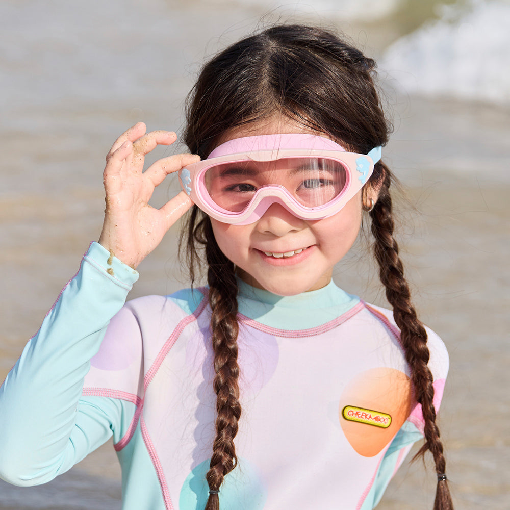 Wide Frame Swim Goggles With Buckle - Pink Dolphin (3 - 14 Years Old)