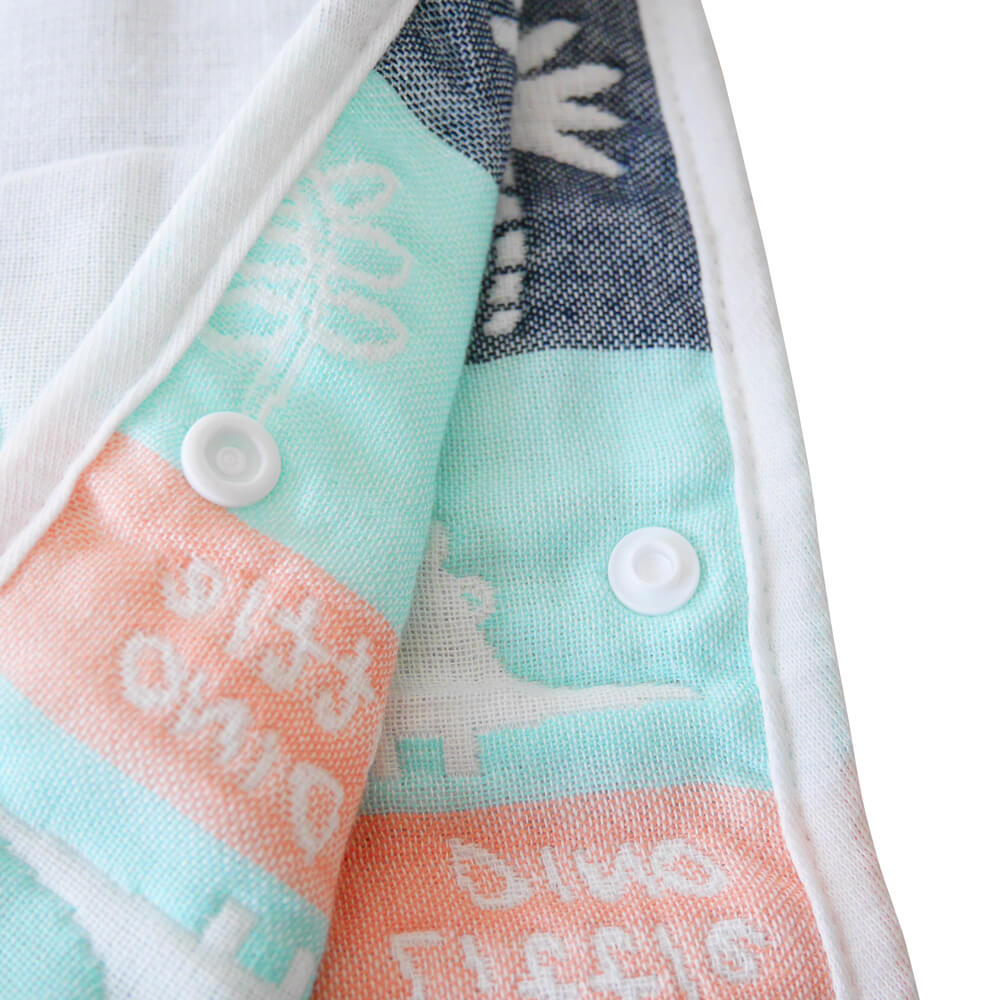 Poncho Hooded Towel Blanket with 6 layers 100% Cotton Gauze -  Dino Stripe