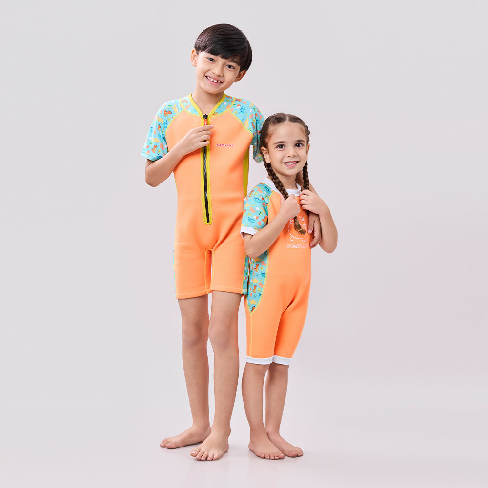 Wobbie Toddler Thermal Swimsuit UPF50+ - Orange Dino