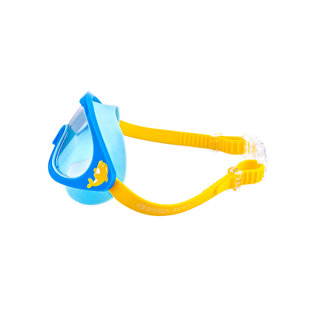 Wide Frame Swimming Goggles With Buckle - Blue Dolphin