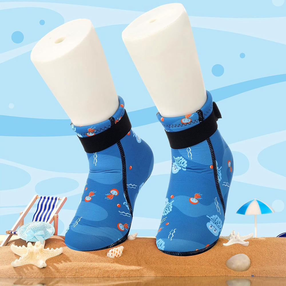 Toddler Protective Beach Socks - Blue Jellyfish