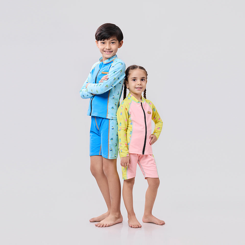 [Pre-Order][Online Exclusive]AquaLite Swimsuit 2-Piece UPF50+ Peach Pineapple (ETA: 06th Oct 25)