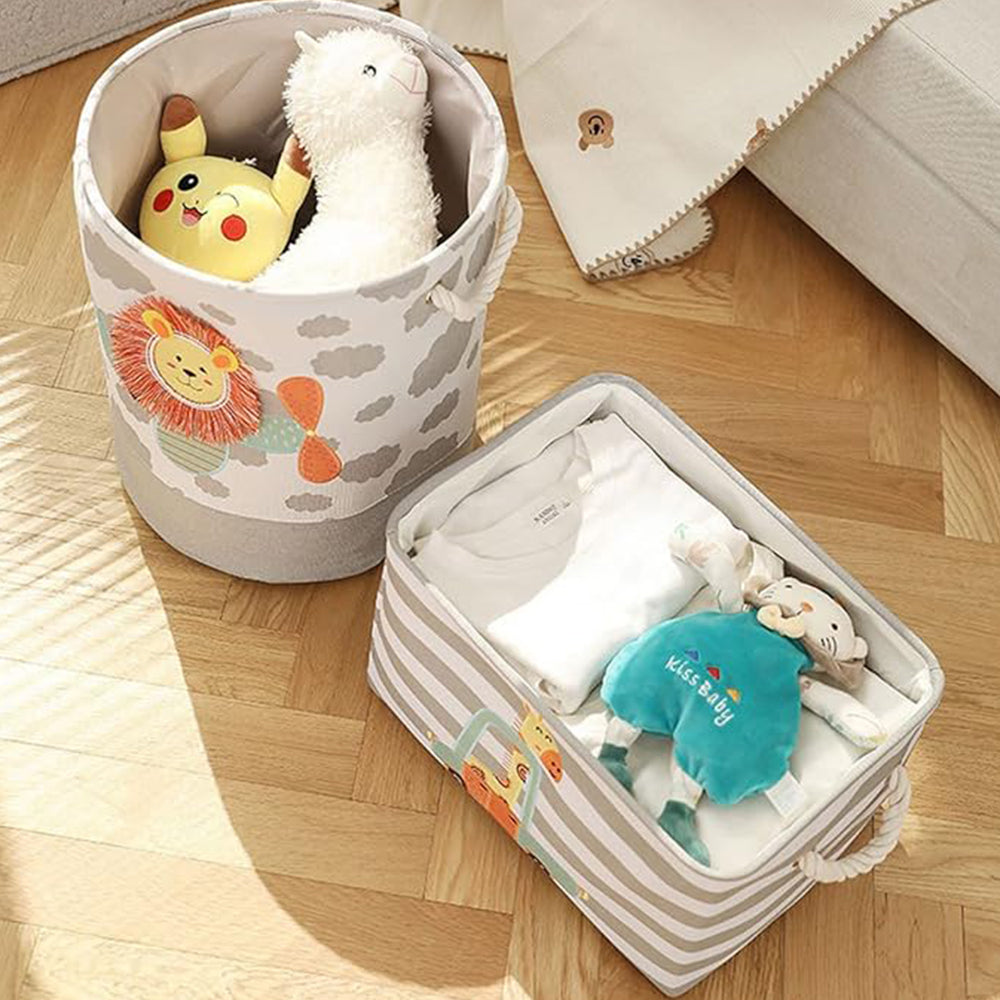 Cartoon & Cute Children's Fabric Organization Storage Bag - Dino (Round)