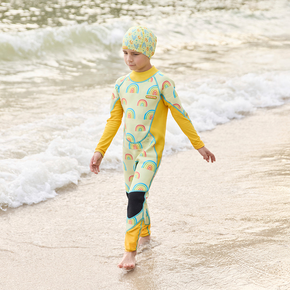 [Online Exclusive] Long Sleeve Sunsafe Toddler Thermal Swimsuit UPF50+ Rainbow