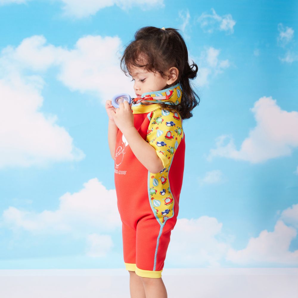 Chittybabes Baby Thermal Swimsuit UPF50+ Red Sky Transportation