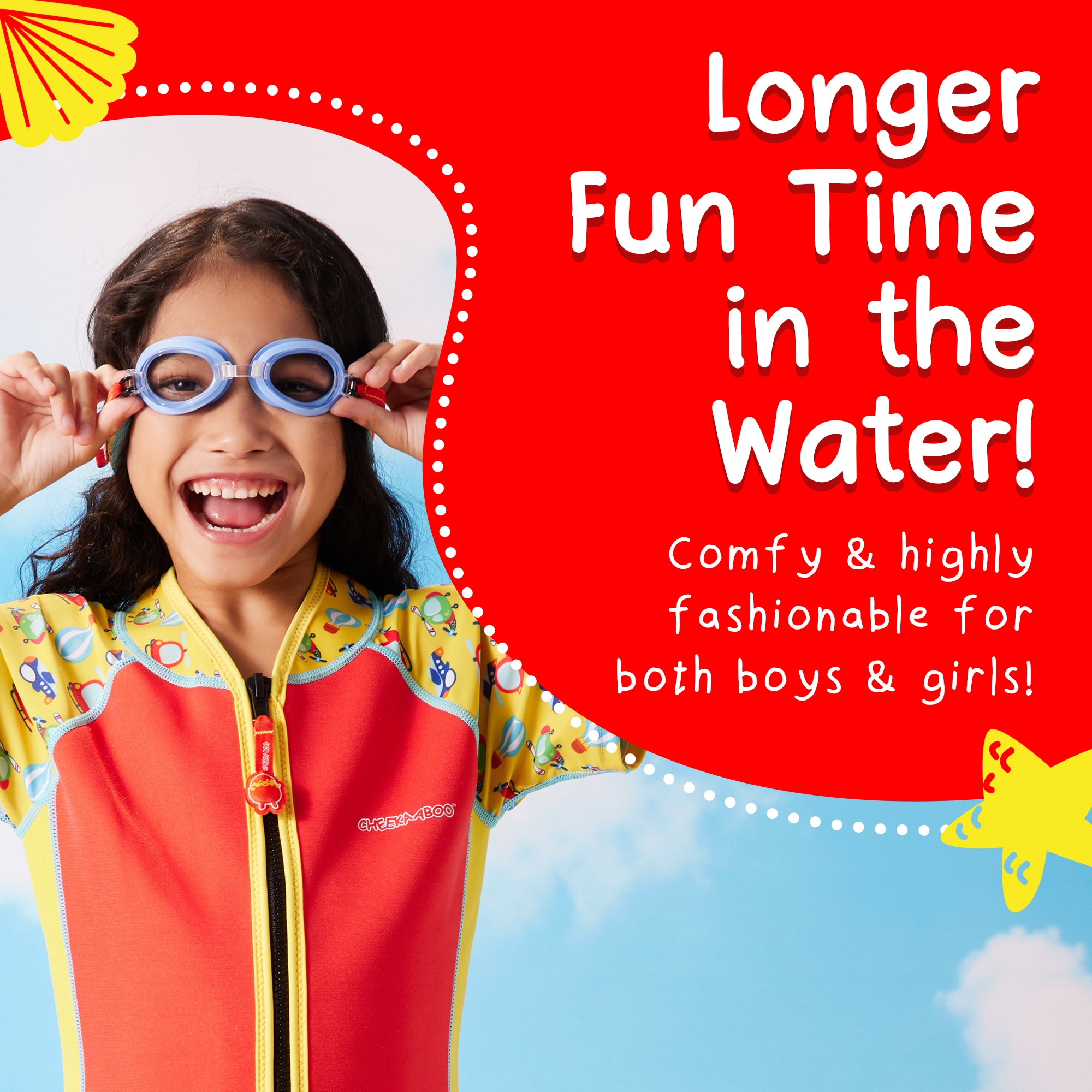 Cheekaaboo Booggles Swim Goggles - Sky Transportation