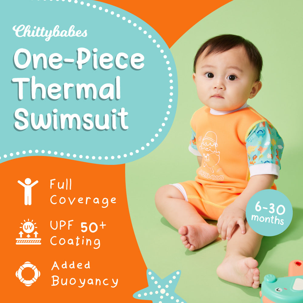 Chittybabes Baby Thermal Swimsuit UPF50+ Orange Dino