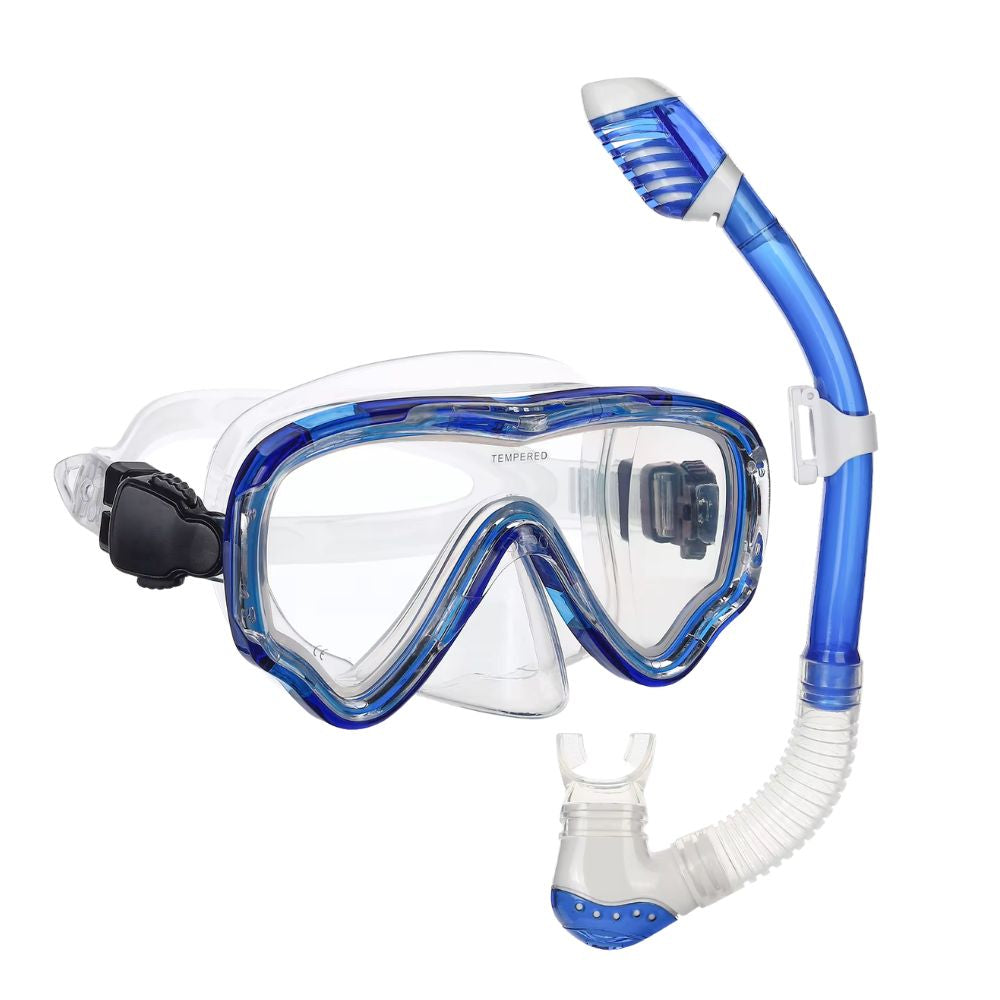 Snorkeling Mask with Snorkel Set Blue (3 - 12 Years Old)