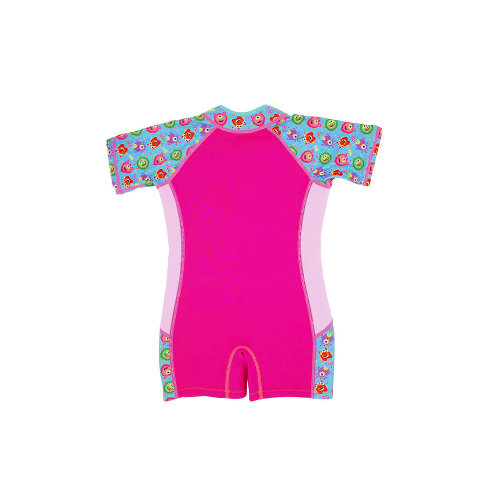 Wobbie Toddler Thermal Swimsuit UPF50+ - Pink Monster