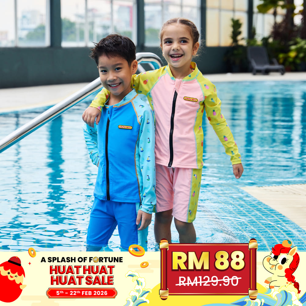 AquaLite Swimsuit 1-Piece UPF50+ Peach Pineapple