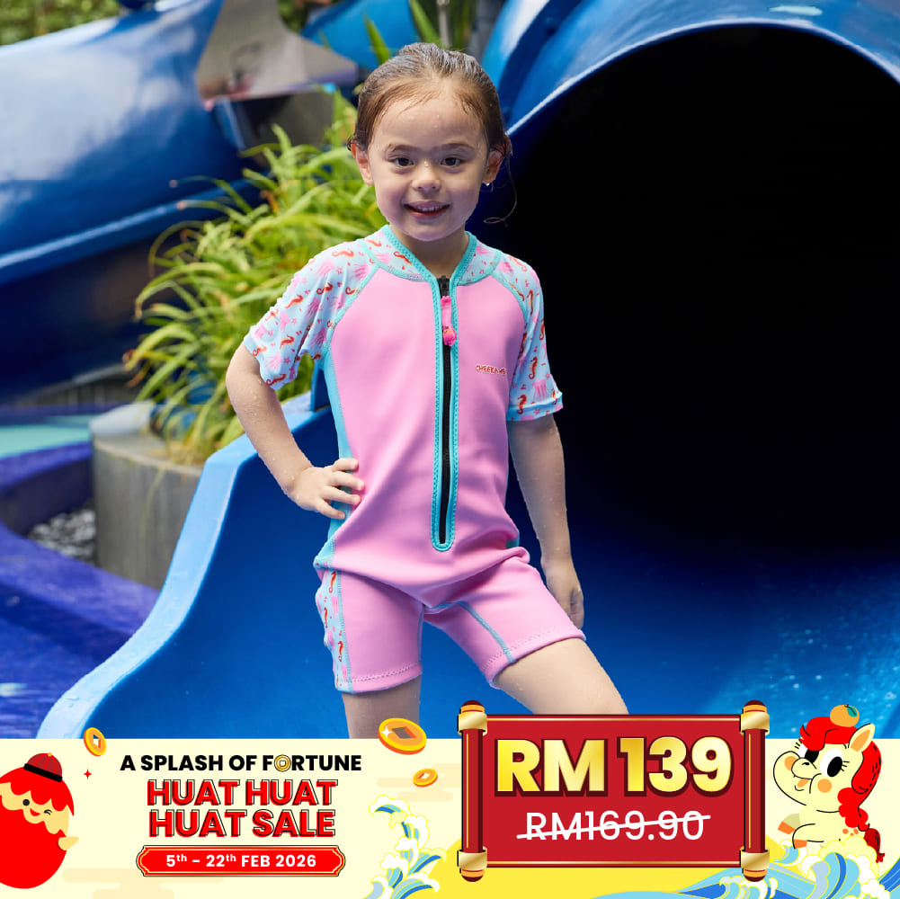 Wobbie Toddler Thermal Swimsuit UPF50+ Pink Flamingo